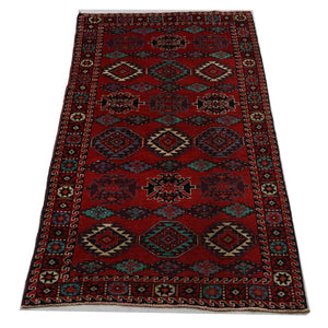 Baluch tapijt - 198 x 102 cm - donkerrood