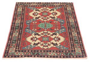 Afghaans tapijt - 170 x 138 cm - rood