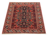 Afghaans tapijt vierkant  - 153 x 134 cm - rood