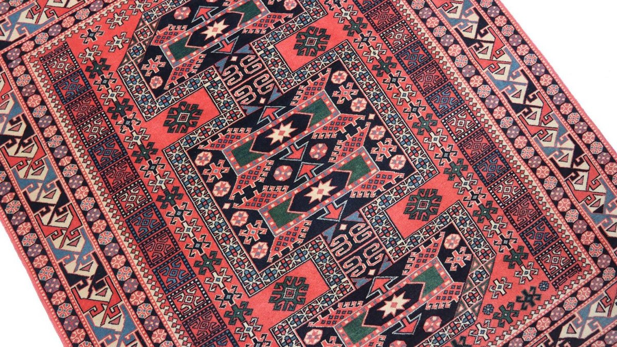 Afghaans tapijt vierkant  - 153 x 134 cm - rood