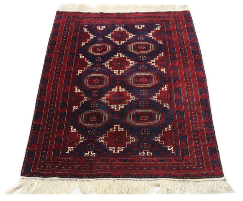 Afghaans tapijt - 173 x 117 cm - donkerrood