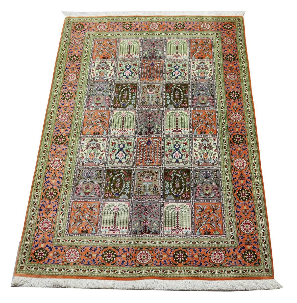 Zijden tapijt - Ghom Silk - Premium - 157 x 100 cm - roest