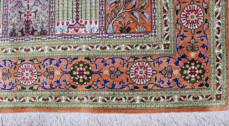 Zijden tapijt - Ghom Silk - Premium - 157 x 100 cm - roest