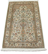 Zijden tapijt - Kashmir Silk - 158 x 96 cm - beige