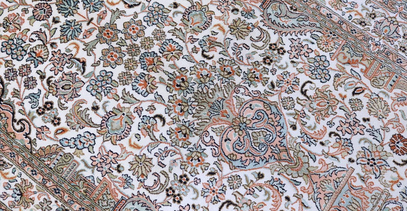 Zijden tapijt - Kashmir Silk - 158 x 96 cm - beige
