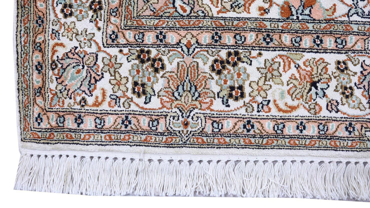 Zijden tapijt - Kashmir Silk - 158 x 96 cm - beige