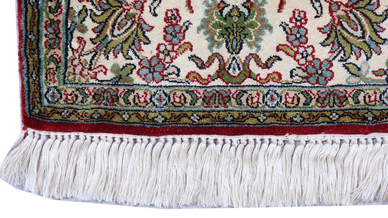 Zijden tapijt - Kashmir Silk - 149 x 90 cm - donkerrood
