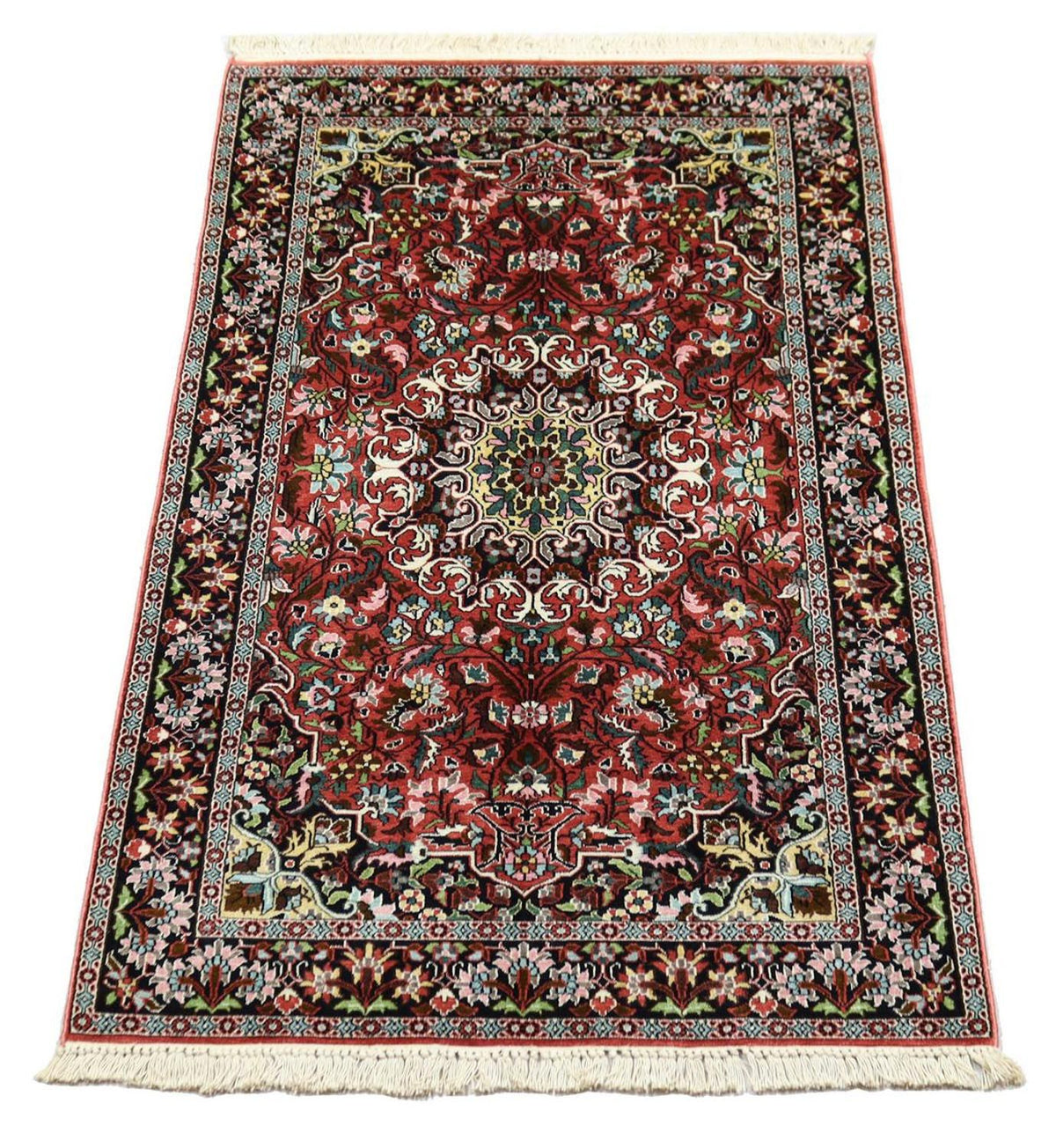Zijden tapijt - Kashmir Silk - 152 x 91 cm - donkerrood