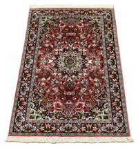 Zijden tapijt - Kashmir Silk - 152 x 91 cm - donkerrood