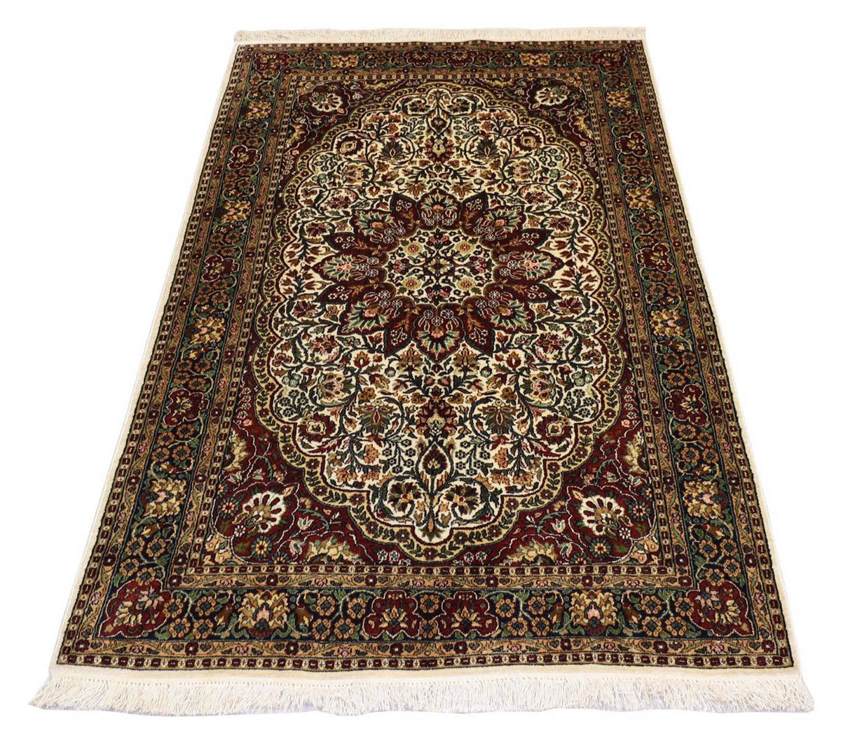 Zijden tapijt - Kashmir Silk - 170 x 109 cm - rood