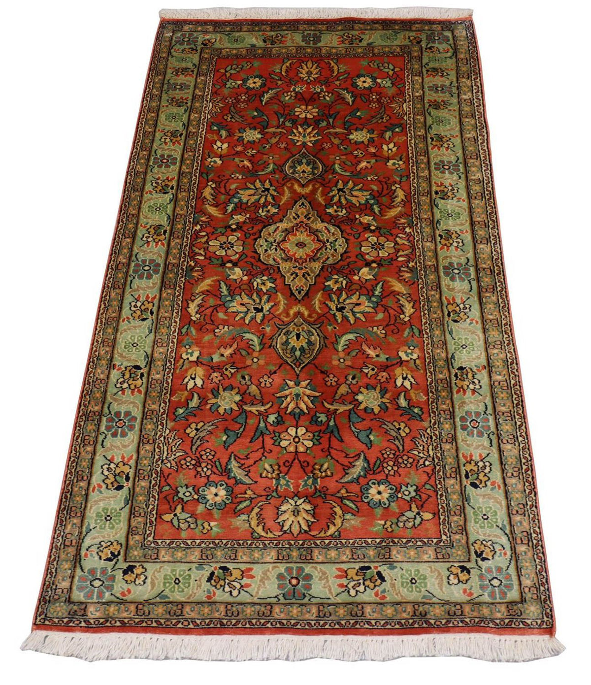 Zijden tapijt - Kashmir Silk - 153 x 80 cm - rood