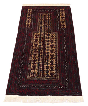 Afghaans tapijt - 150 x 95 cm - donkerrood