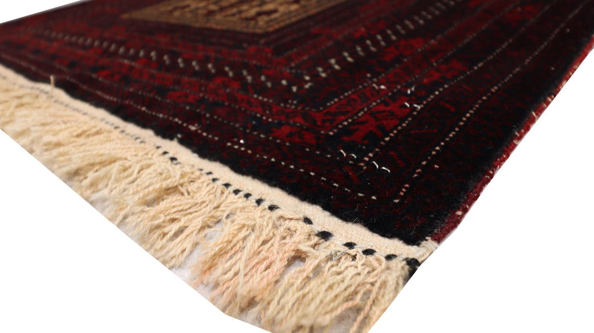 Afghaans tapijt - 150 x 95 cm - donkerrood