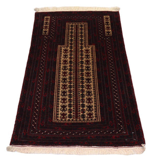 Afghaans tapijt - 150 x 95 cm - donkerrood