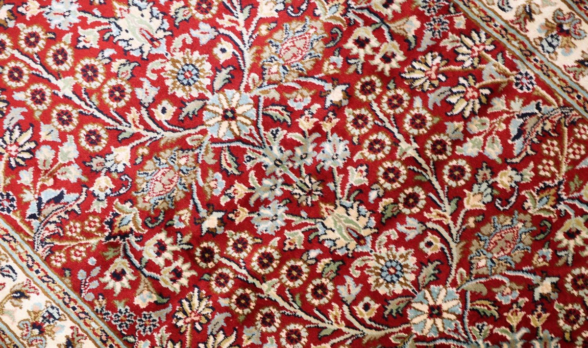 Zijden tapijt - Kashmir Silk - 124 x 77 cm - rood
