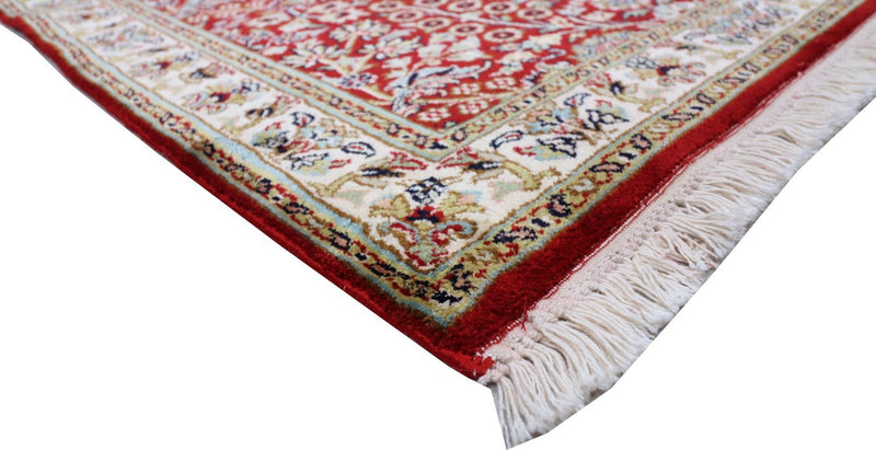 Zijden tapijt - Kashmir Silk - 124 x 77 cm - rood