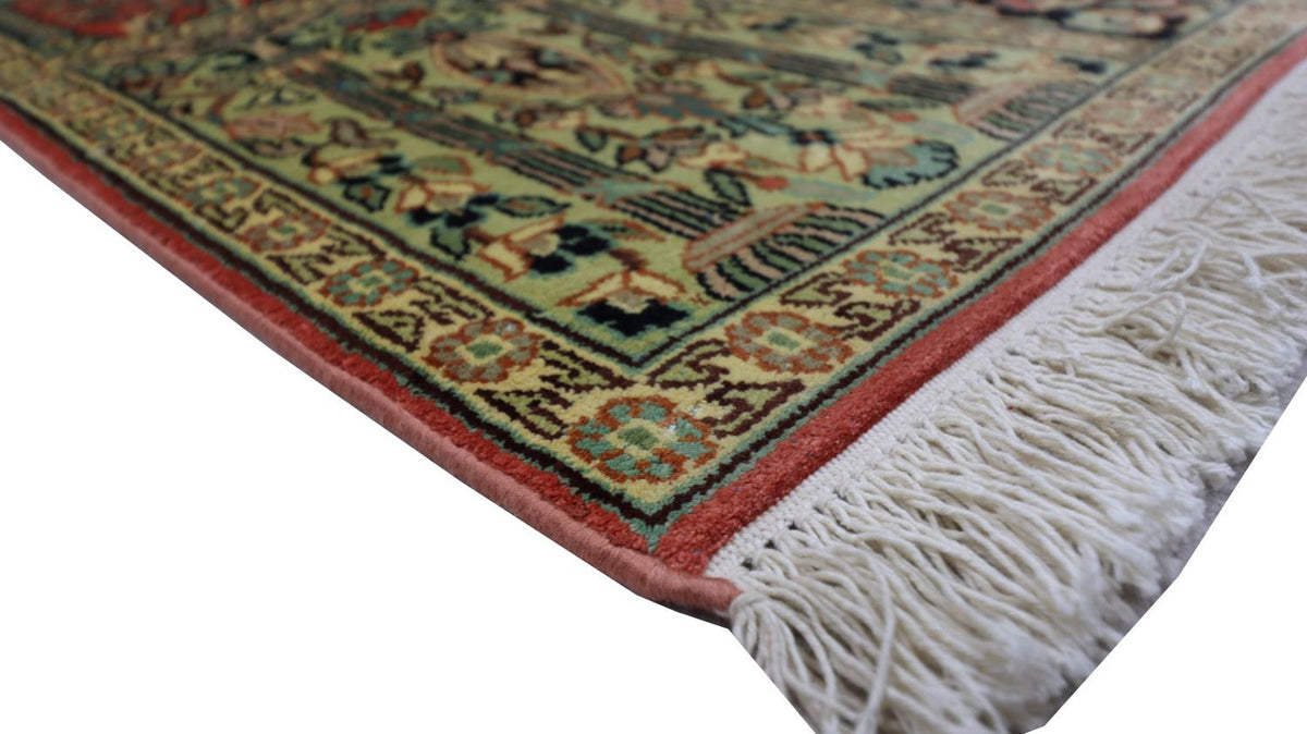 Zijden tapijt - Kashmir Silk - 88 x 63 cm - veelkleurig