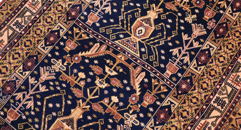 Afghaans tapijt - 140 x 102 cm - zwart