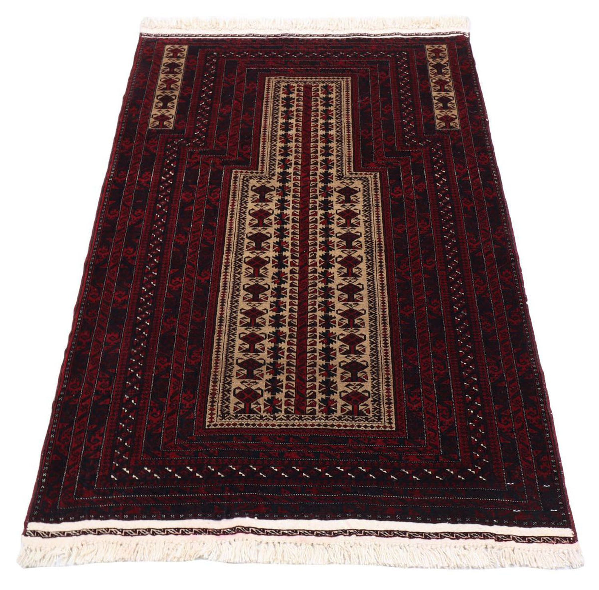 Afghaans tapijt - 150 x 95 cm - donkerrood