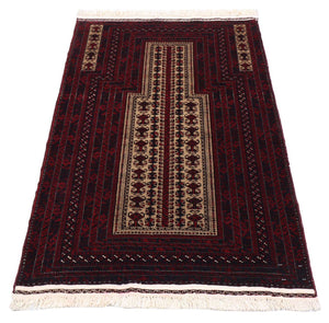 Afghaans tapijt - 150 x 95 cm - donkerrood