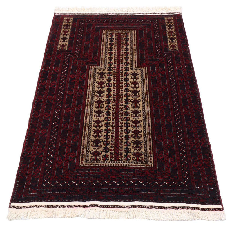 Afghaans tapijt - 150 x 95 cm - donkerrood