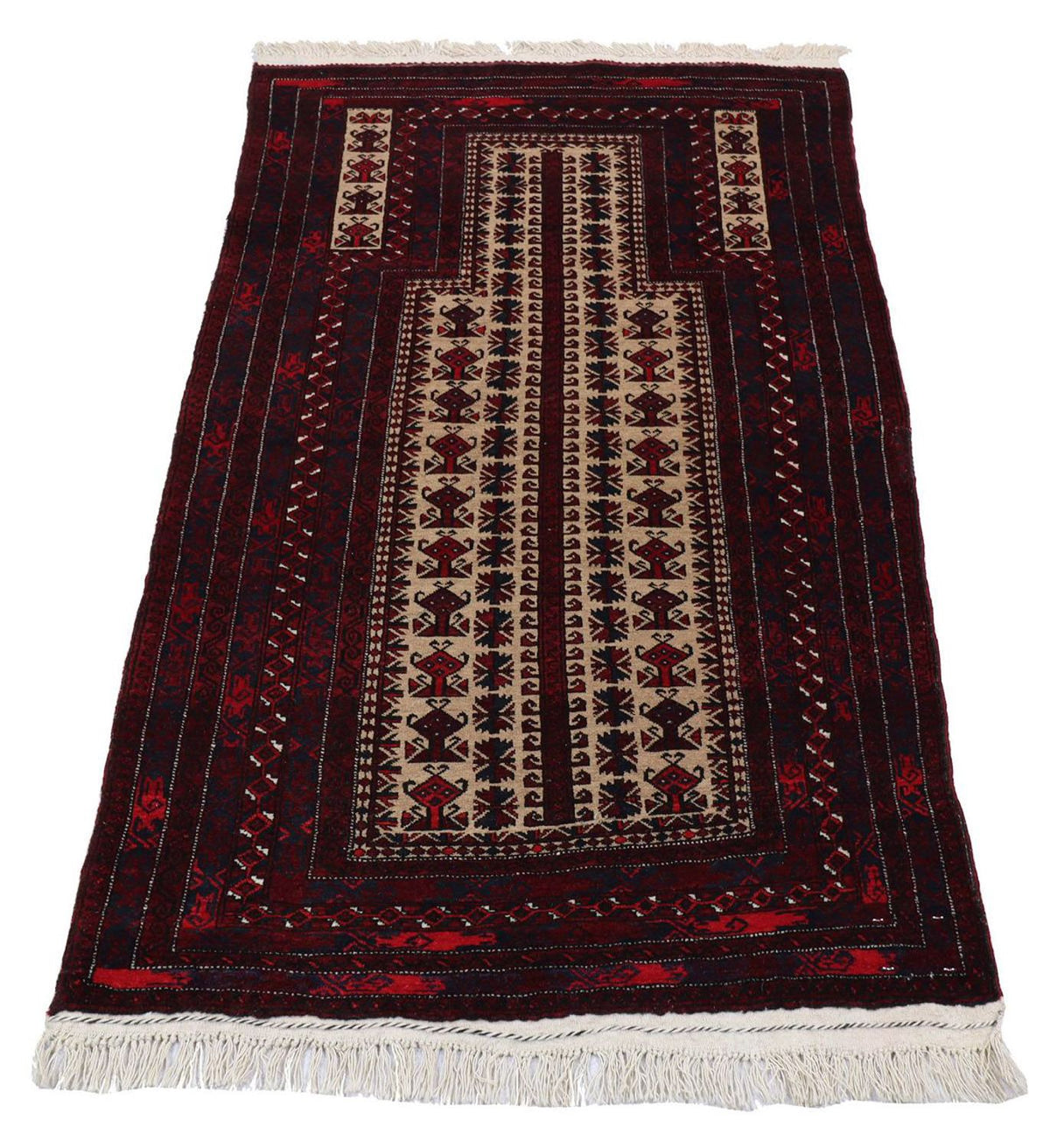 Afghaans tapijt - 150 x 95 cm - donkerrood