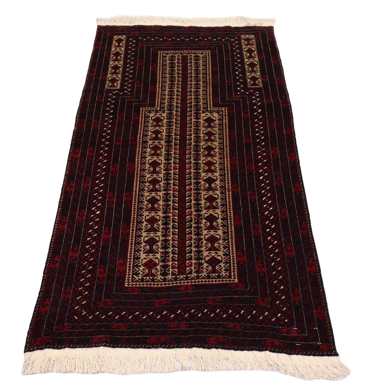 Afghaans tapijt - 150 x 95 cm - donkerrood