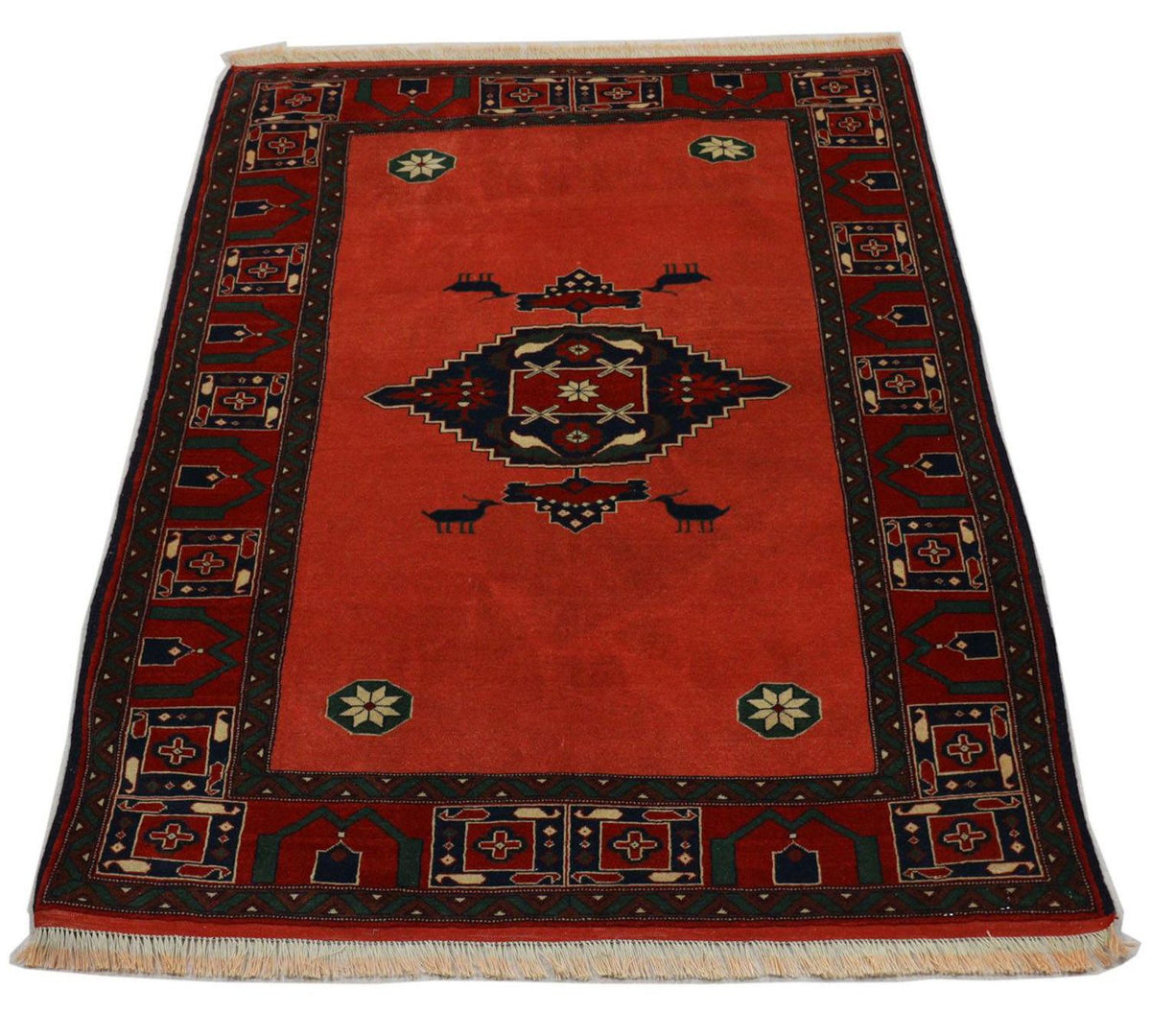 Afghaans tapijt vierkant  - 202 x 197 cm - rood