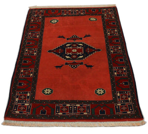 Afghaans tapijt vierkant  - 202 x 197 cm - rood