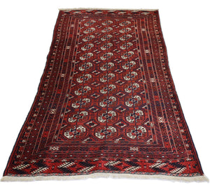 Loper Afghaans tapijt - 229 x 123 cm - donkerrood