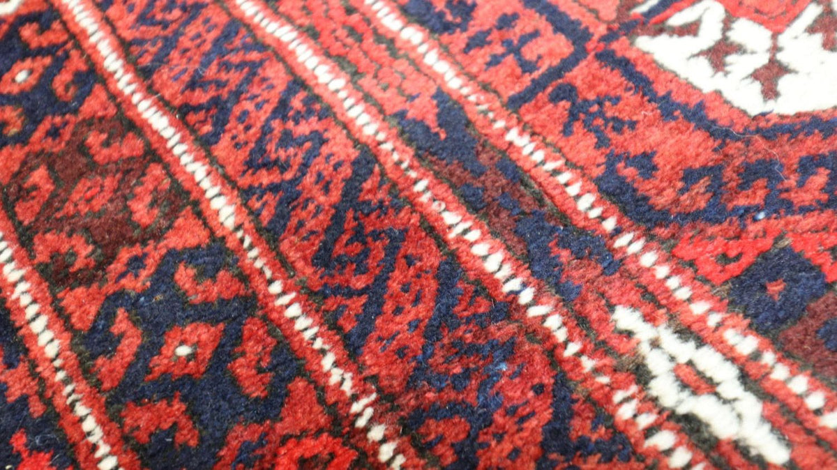 Loper Afghaans tapijt - 229 x 123 cm - donkerrood