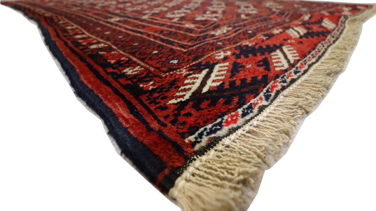 Loper Afghaans tapijt - 229 x 123 cm - donkerrood