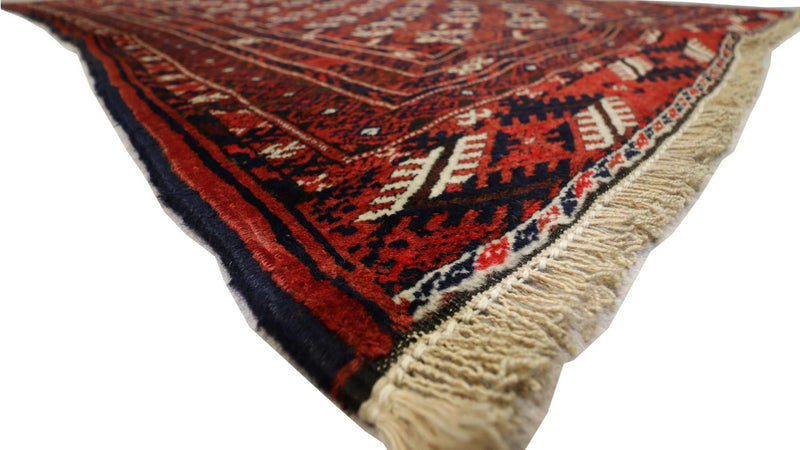 Loper Afghaans tapijt - 229 x 123 cm - donkerrood