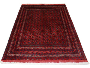 Afghaans tapijt - 195 x 151 cm - donkerrood