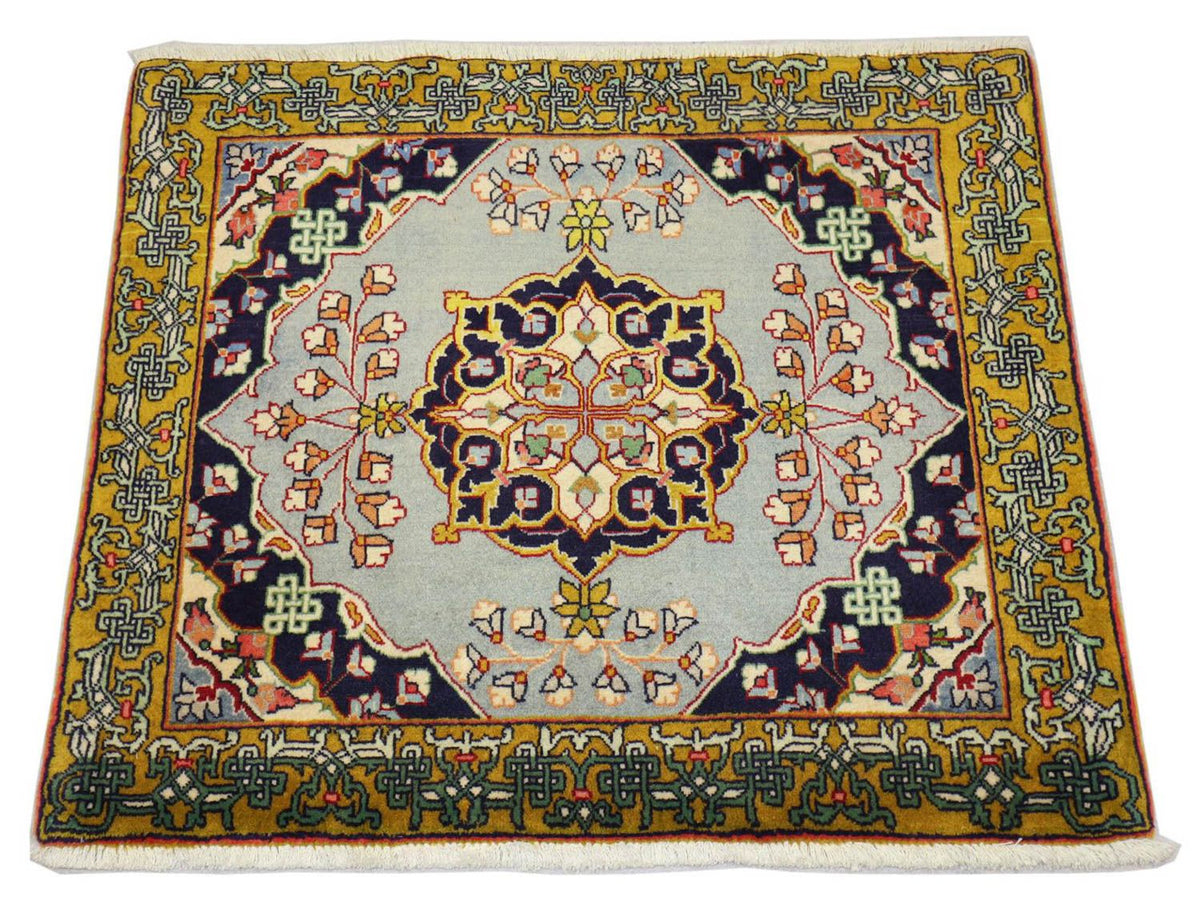 Perzisch tapijt - Ghom vierkant  - 91 x 78 cm - zilver