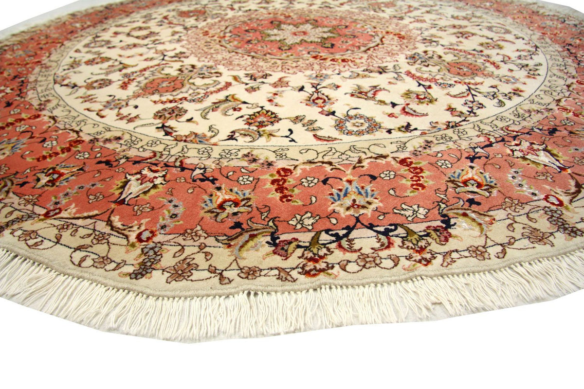 Perzisch tapijt - Tabriz - Royal rond  - 230 x 230 cm - beige