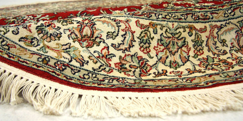 Zijden tapijt - Kashmir Silk rond  - 183 x 183 cm - rood