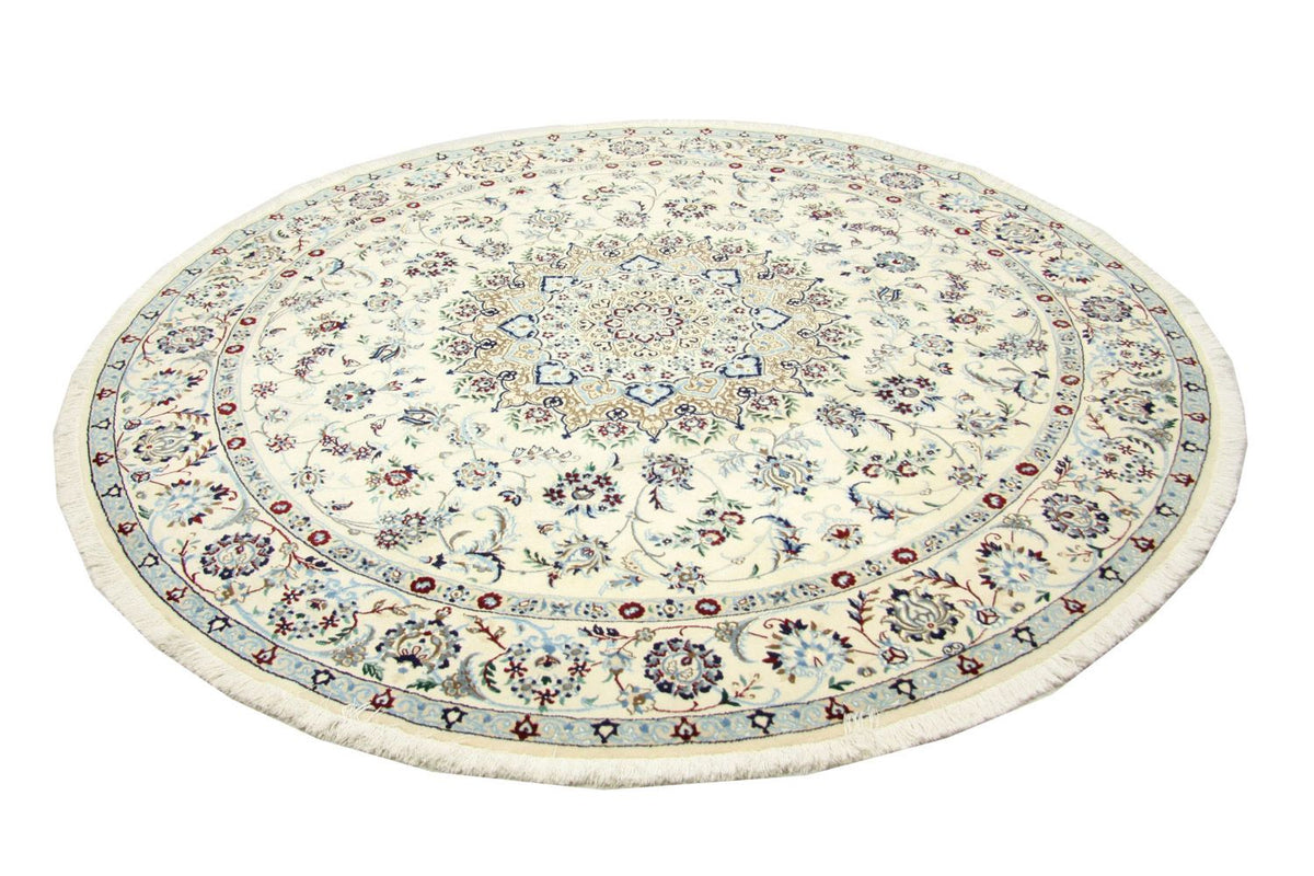 Perzisch tapijt - Nain rond  - 250 x 250 cm - natuurlijk wit