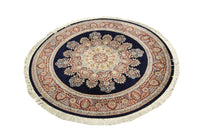 China Tapijt rond  - 184 x 184 cm - blauw