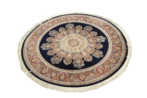 China Tapijt rond  - 184 x 184 cm - blauw