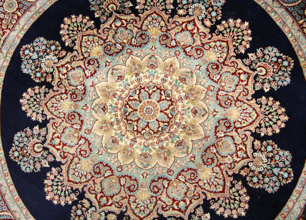 China Tapijt rond  - 184 x 184 cm - blauw