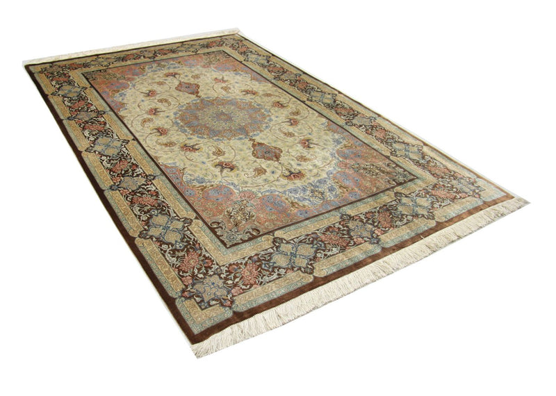 Zijden tapijt - Ghom Silk - Premium - 240 x 155 cm - beige