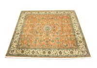 Zijden tapijt - Kashmir Silk vierkant  - 216 x 211 cm - oranje
