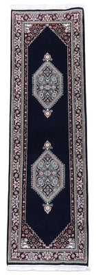 Loper Perzisch tapijt - Bijar - 253 x 79 cm - donkerblauw