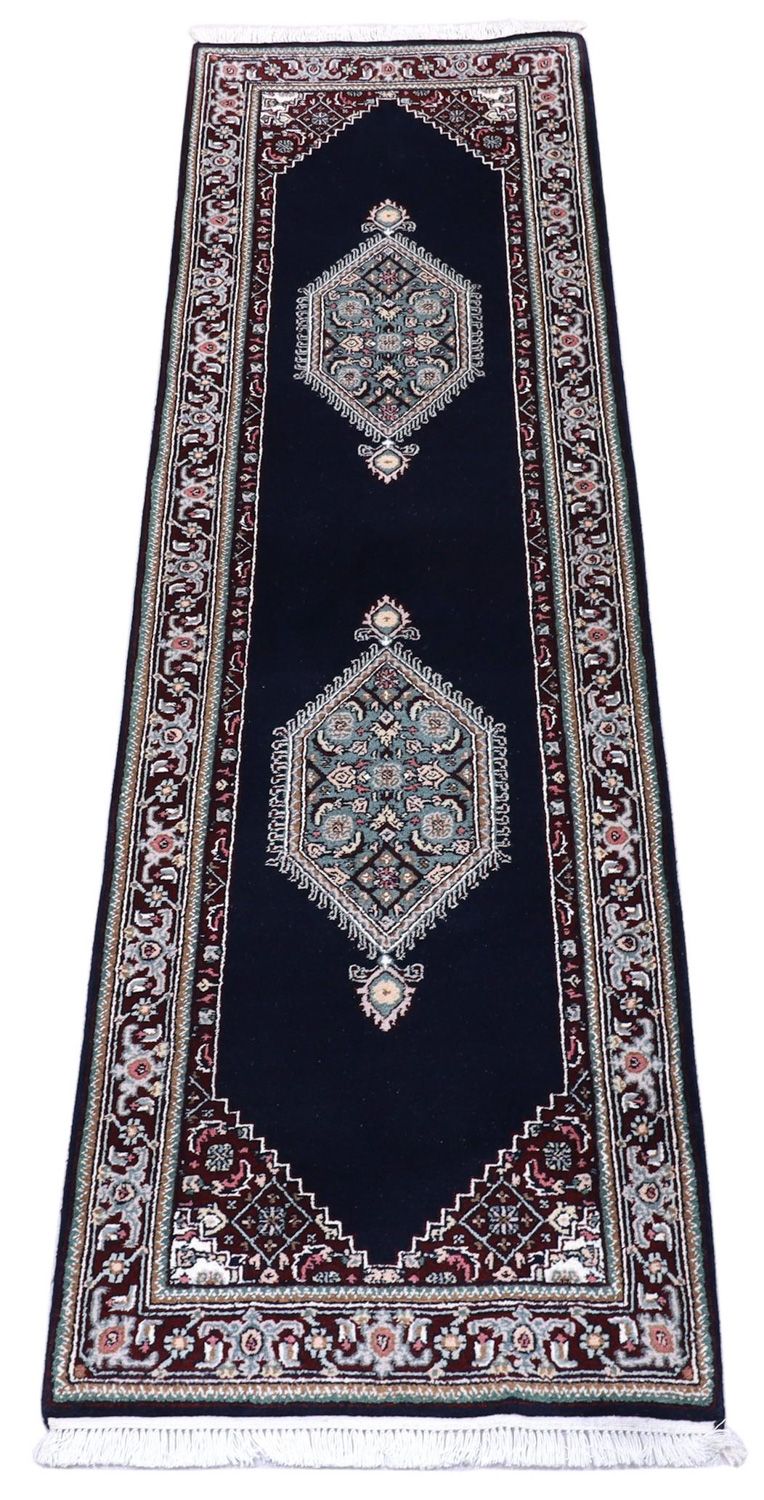 Loper Perzisch tapijt - Bijar - 253 x 79 cm - donkerblauw