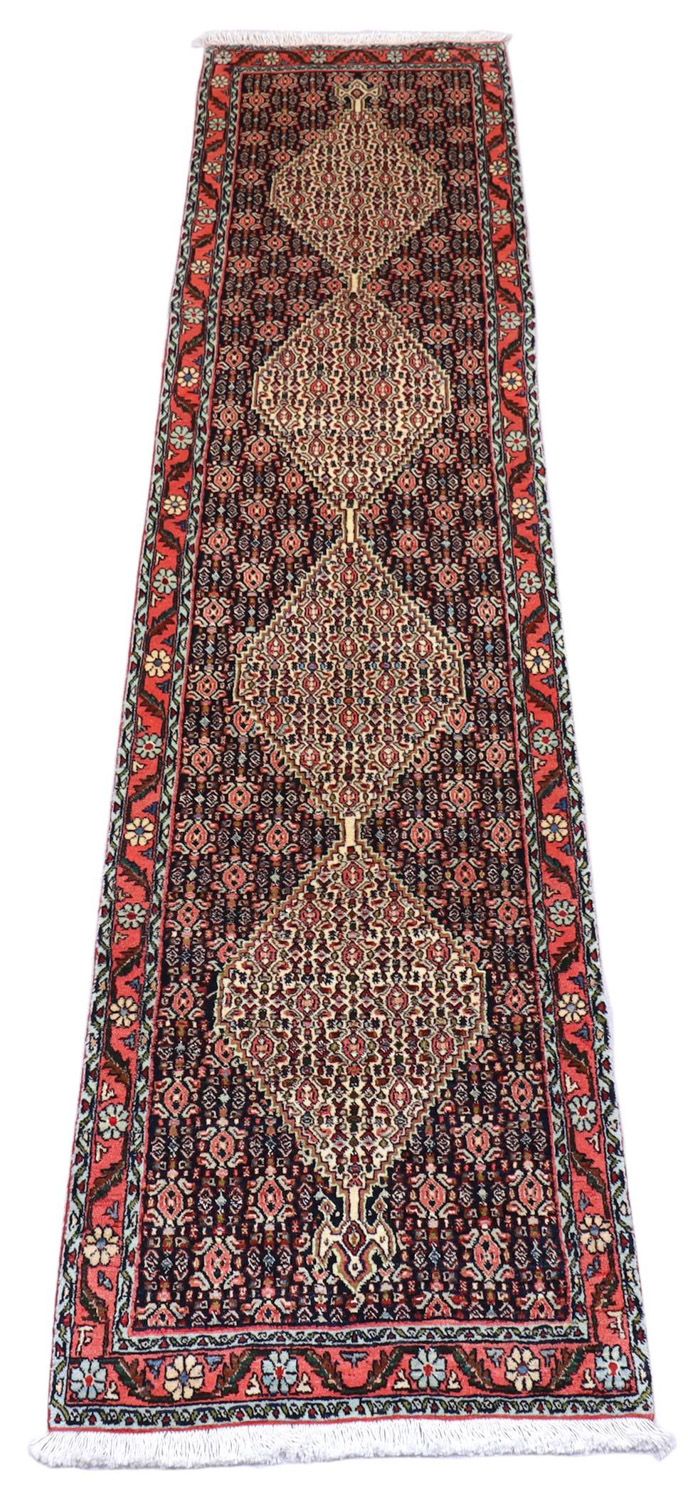 Loper Perzisch tapijt - Bijar - 288 x 69 cm - donkerblauw