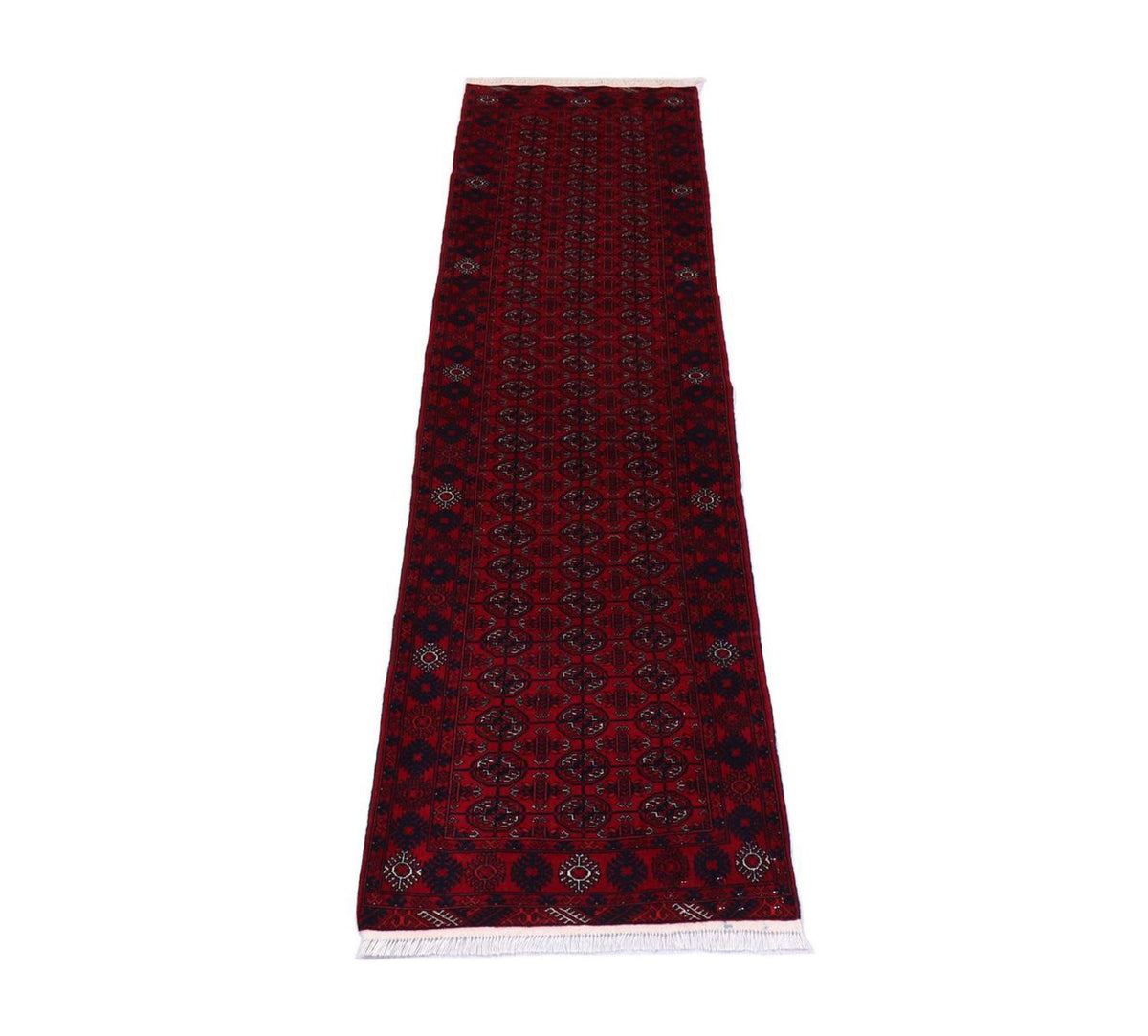Loper Afghaans tapijt - 278 x 83 cm - donkerrood