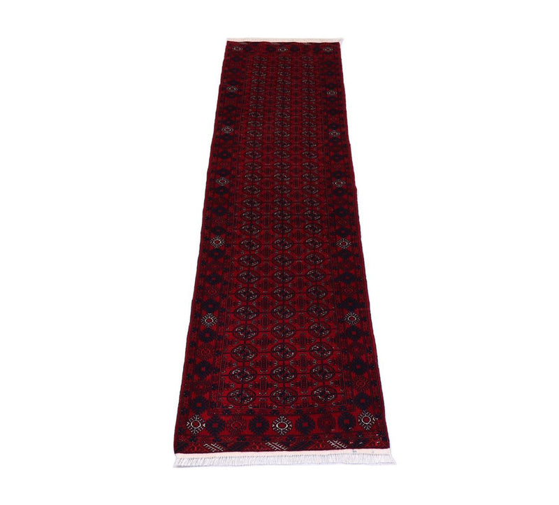 Loper Afghaans tapijt - 278 x 83 cm - donkerrood