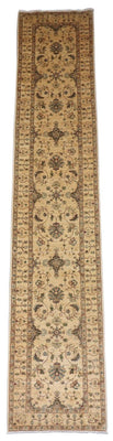 Loper Ziegler tapijt - 394 x 78 cm - beige
