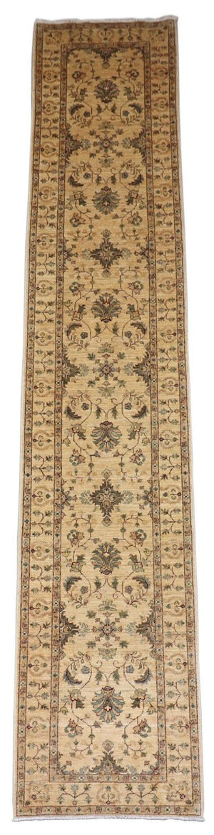Loper Ziegler tapijt - 394 x 78 cm - beige